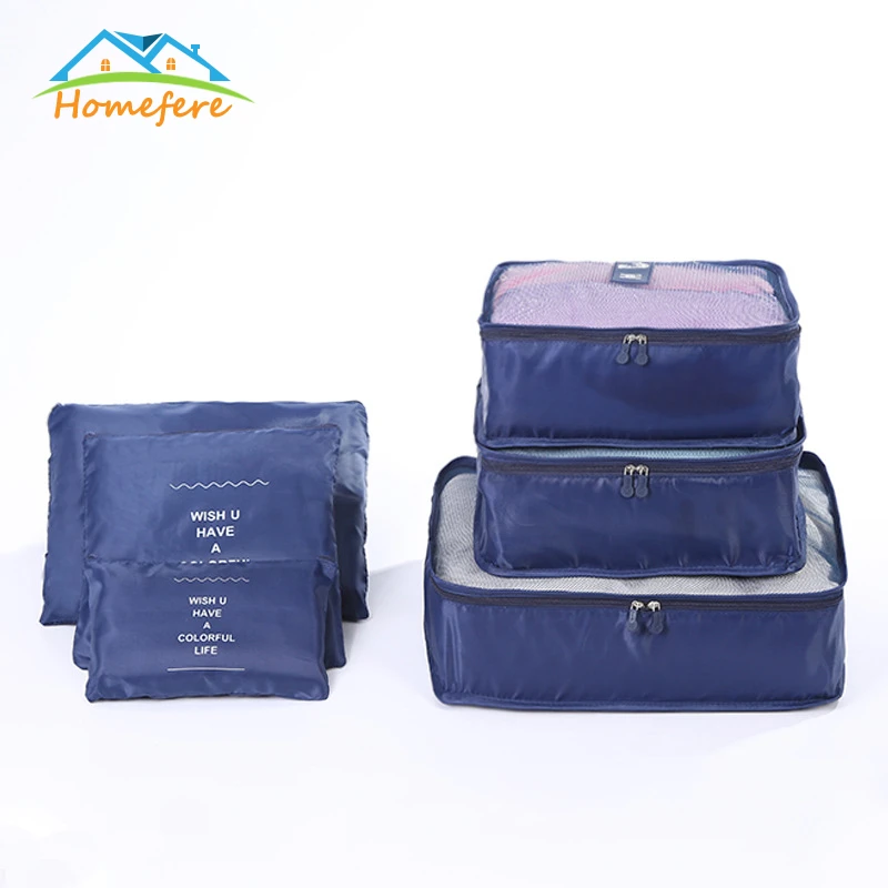 6 Pcs/Set Travel Organizer Packing Cubes Luggage Suitcase Bag Accessories Pouch