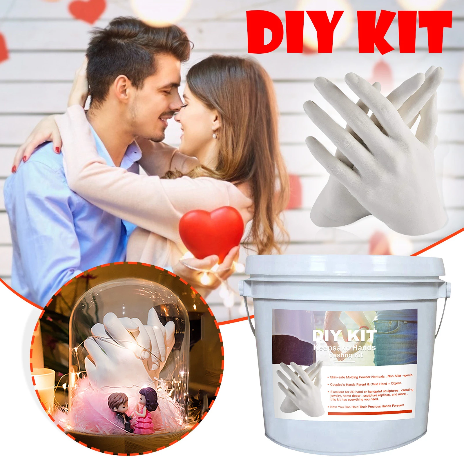 3D Adult Hand Moulding Kit Create a Life Sculpture, Holding Hands Forever –  Bronze Paint Finish