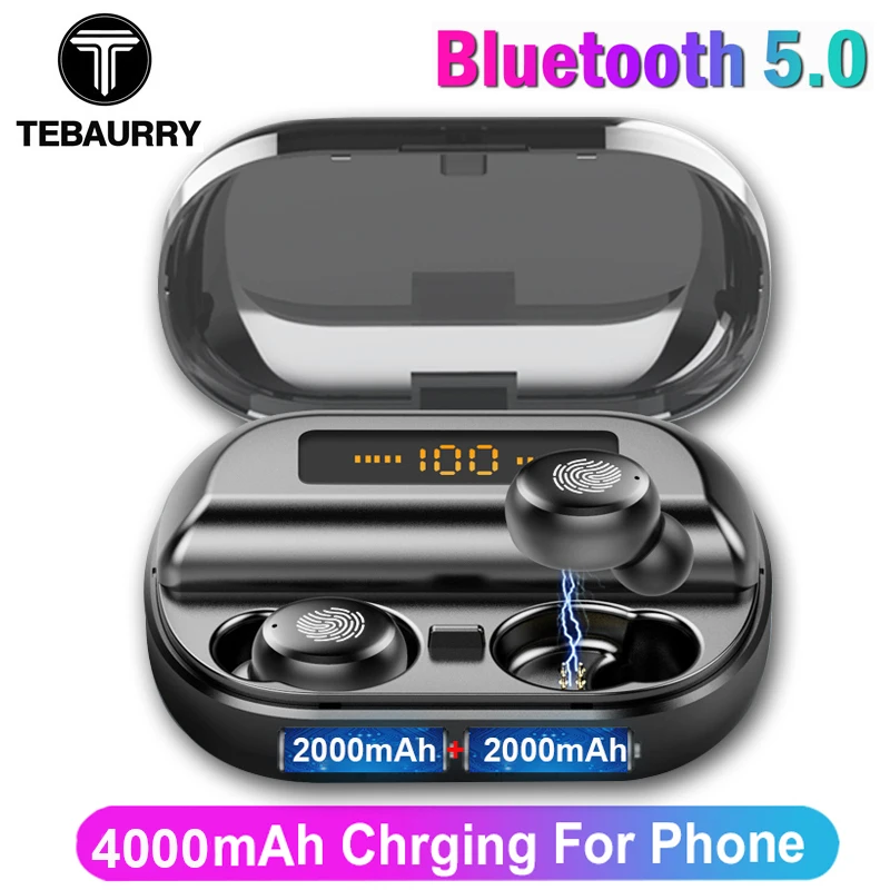 

TWS 5.0 Bluetooth Earphone 9D Stereo Wireless Earphones IPX7 Waterproof Headphone Sport Headset With LED 4000mAh Power Bank