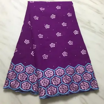 

african material cotton fabric flowers embroidery with stones 5yards swiss lace tissu africain brode coton guinea brocade fabric