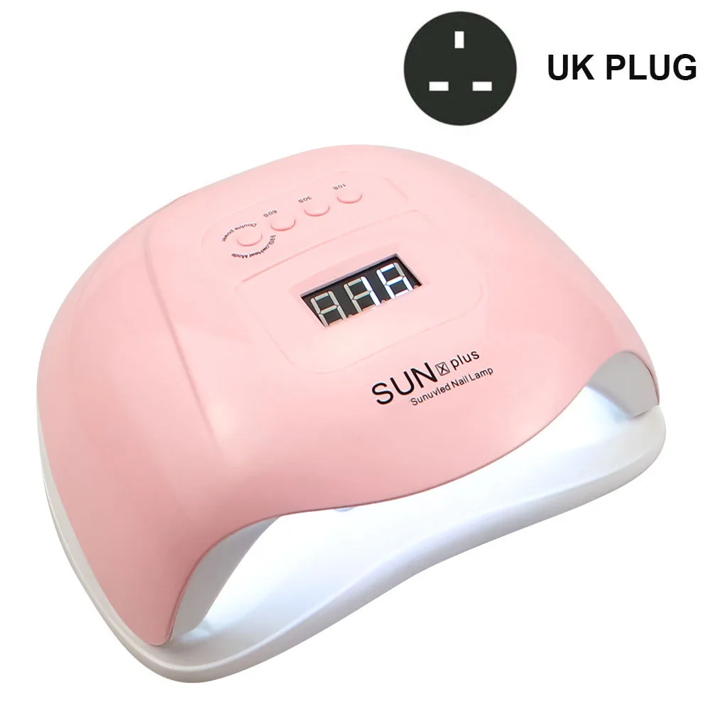 PINK UK PLUG 72 Вт Сушилка для ногтей светодиодный светильник для маникюра 36 шт. светильник с бусинами УФ лампа ЖК-дисплей сушка все Гель-лак для ногтей инструменты для дизайна ногтей - Цвет: PINK UK PLUG