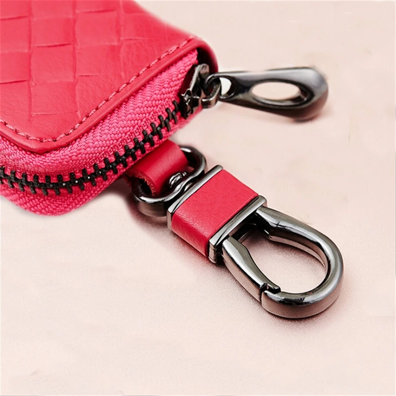 PU Leather Housekeeper Key Wallet Man Ring Case Holder Smart Organizer Bag Coin Pocket Keychain Pouch Purse Wrap