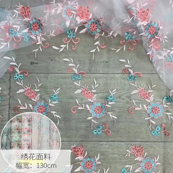 

2020 New Style Chinese Clothing Gauze Embroidery Fabrics Spring and Summer Currently Available Girls Dress Flowers Embroidered C