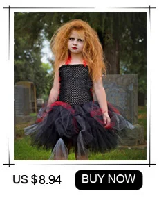 Vintage Dead Bride Girls Tutu Dress with Veil Children Corpse Lady Halloween Carnival Cosplay Costume Kids Fancy Tulle Dress