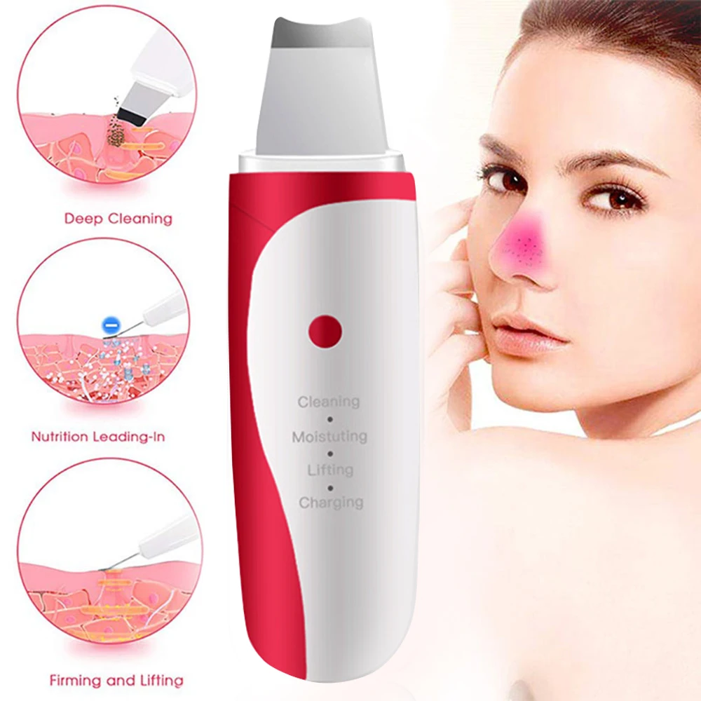 Ultrasonic Skin Scrubber Facial Deep Cleaner Remove Blackhead Acne Pore Reduce Wrinkles Face Liftin