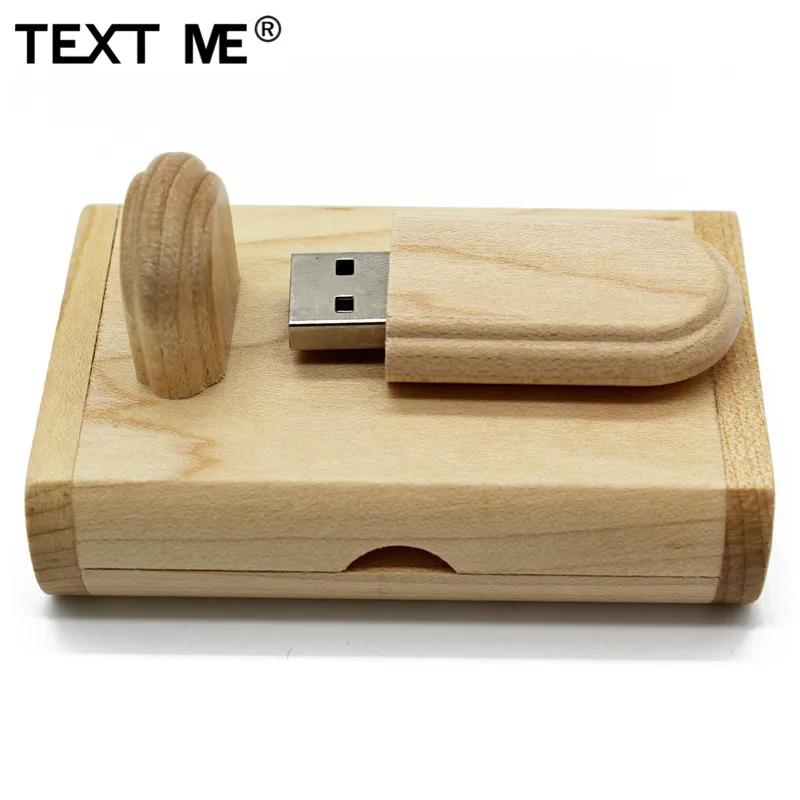 TEXT ME Maple wood usb+ коробка печать логотипа usb флеш-накопитель 4 ГБ 8 ГБ 16 ГБ 32 ГБ usb2.0 флешка, подарок 64 Гб usb2.0