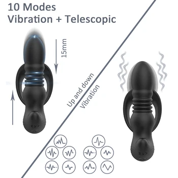 Vibrator Anal Plug Men Male Prostate Massager Wireless Remote Control Thrusting Butt Plug Dildo Vibrators Sex Toy for Men Woman 3