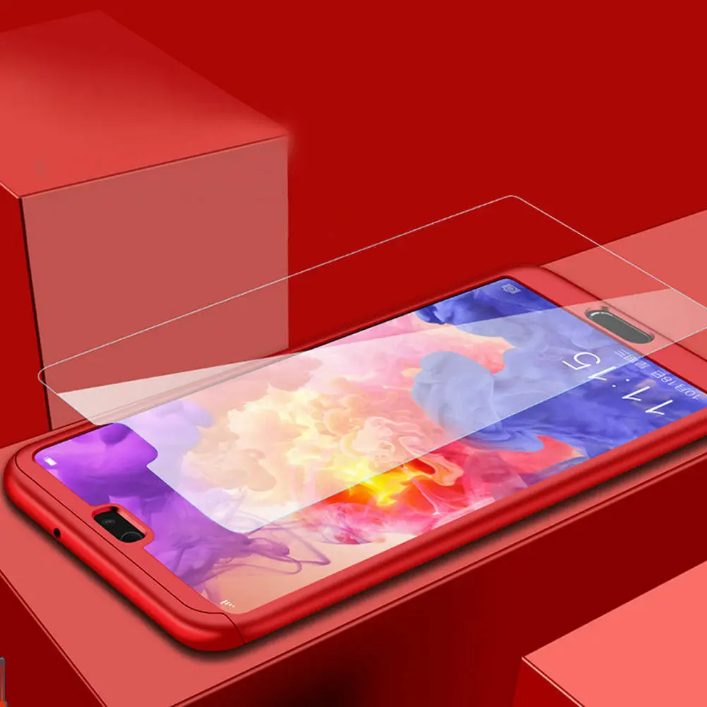 360 Front + Back Tempered Glass Full PC Hard Case For Huawei Honor 9 Lite 8 10 20 Pro Y6 Y7 2019 Y5 2018 Cover With Phone Cases |