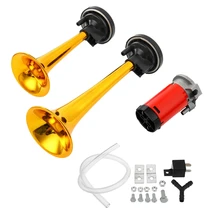 Золото 12V 178DB супер-громкий звуковой сигнал двойной трубы компрессор автомобиль грузовик Поезд Лодка