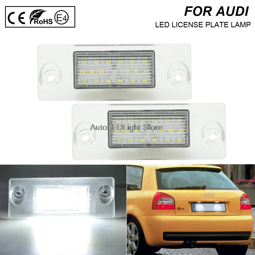 

2Pcs Canbus auto light led license plate light tail light car styling fit for Audi A4 B5 1995-2001 A3