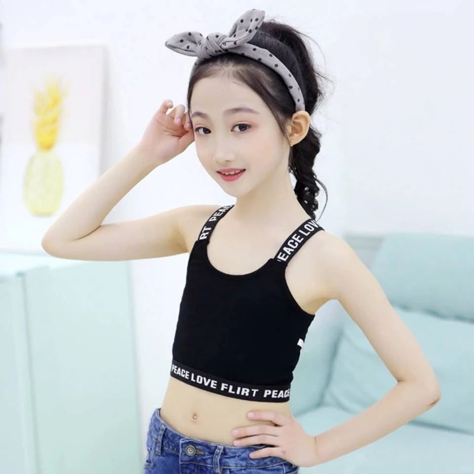 女の子用のプレーンなコットンタンクトップ 女の子用の下着 子供用のスリムなスポーツウェア タンクトップとキャミソール Aliexpress