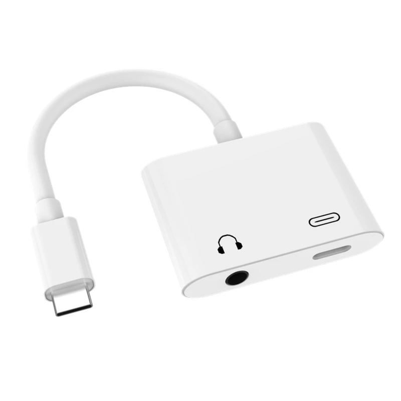 FFYY-2 в 1 Usb type-C адаптер на 3,5 мм разъем для наушников+ зарядка поддерживает аудио и зарядки Usb type-C аудио с зарядкой для