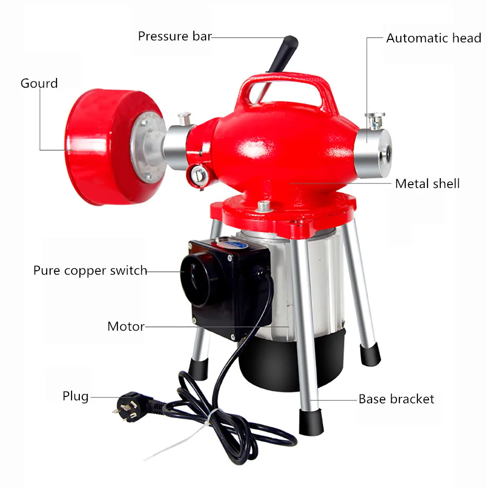 220v Electric Pipe Dredging Machine Household Kitchen Toilet Pipe