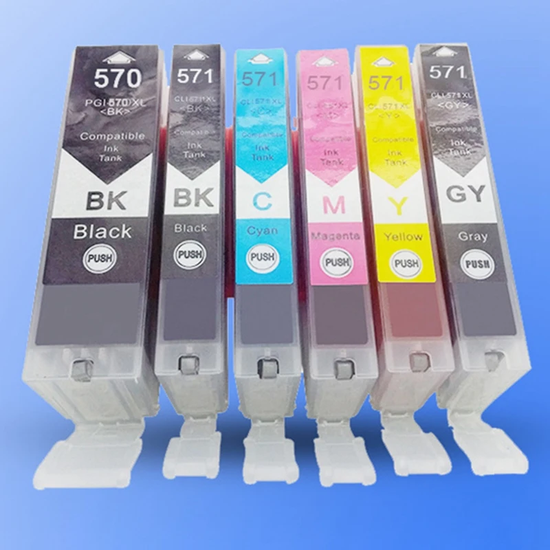 Pgi570 Pgi-570 Cli-571 Pgi-570Xl совместимый картридж с чернилами для Canon Pixma Mg5750 Mg5751 Mg5752 Mg5753 Mg6850 Mg6851 Mg6852 принтер