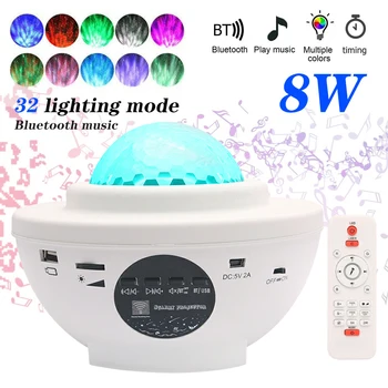 

Colorful Starry Projector Light Sky Galaxy Bluetooth USB Voice Control Music Player LED Night Light Romantic Projection Lamp