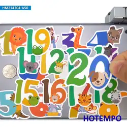 50 pièces mignon dessin animé animaux chiffres anglais lettres autocollants pour enfants jouets Scrapbook cahiers téléphone étui pour ordinateur portable enseignement autocollant 