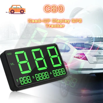 

C80 GPS Digital Speedometer Car Parts Realtime GPS Car Tracking Overspeed Alarm Head Up Display GPS Odometer GPS Hud Speedometer