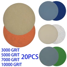 

30Pc 3inch 75mm Round Sandpaper Wet Dry Sanding Disc Sand Sheet Hook Loop Pad 3000-10000 Grit Metal Polishing Pad Grinding Tool