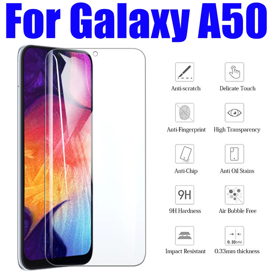 Защитное стекло Galaxy A50 закаленное для экрана Samsung Glaxy A 50 | Мобильные телефоны и