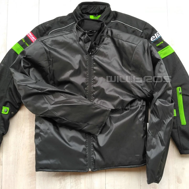 Летние черные куртки для мотокросса Kawasaki мотоциклетная куртка с протектором