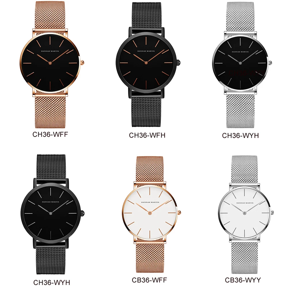 Hannah Martin Ladies Watch Anologue Movement Mesh Strap For Women Ch36 