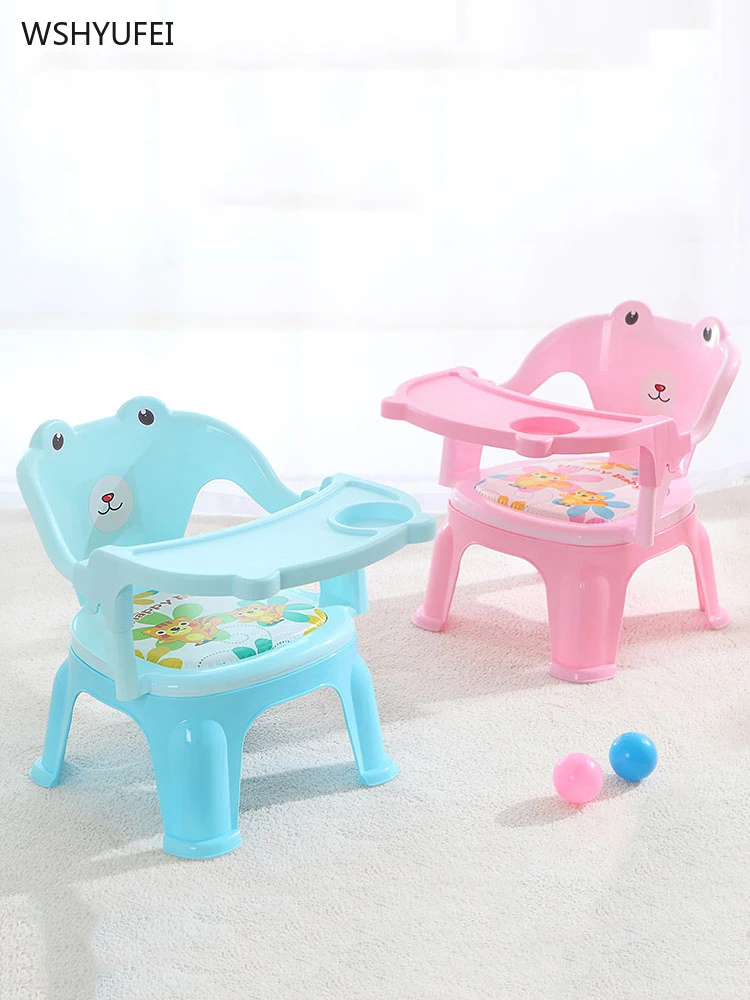 

Cartoon children's dining chair with plate baby table baby dining chair dining table back seat called chair baby plastic stool