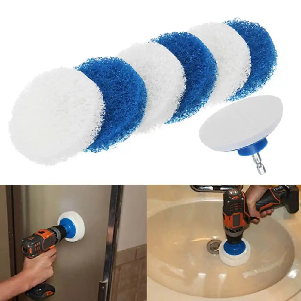 7pcs Cleaning Scouring Scrubber Backing Pad Electric Drill Brush Accessories Set Leaning Patio Furniture Windows Siding Boat Sponges Scouring Pads Aliexpress