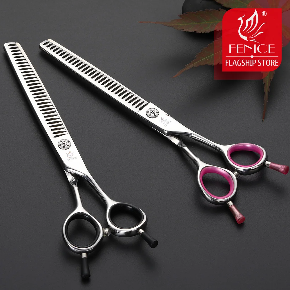 Fenice 6.75/7.0 inch Thinning Scissors Grooming Kit For Dog Professional Groomer Tool JP440C Thinning Rate About 70% dog grooming scissors dog grooming scissors kit