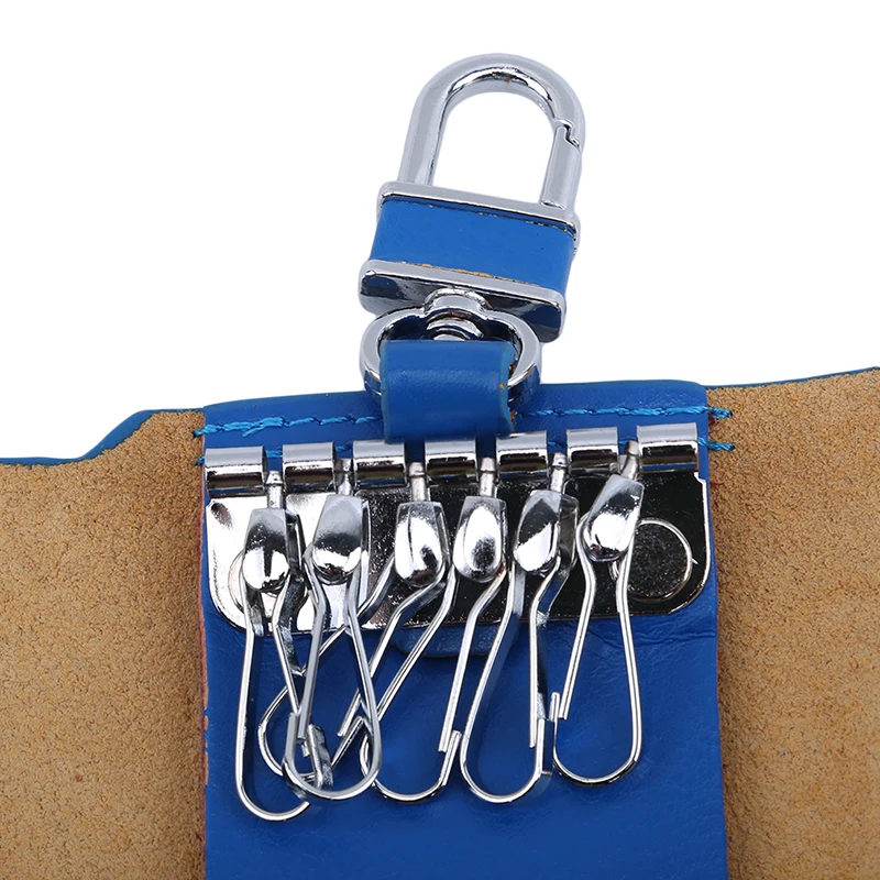 New High-grade Leather Key Holder Keys Case Wholesale Multifunction Key Card Bag Housekeeper for Lady and Men
