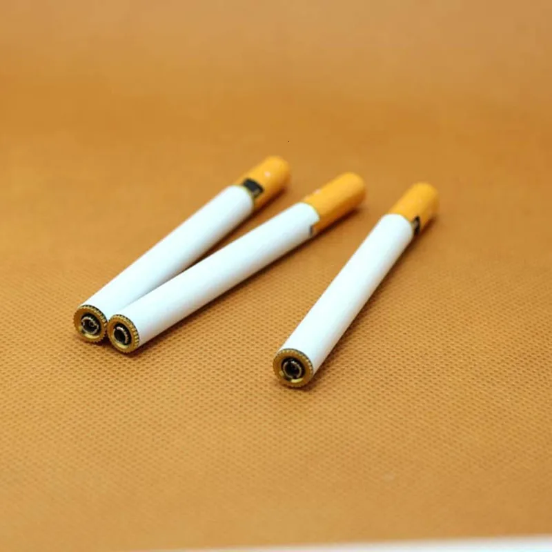 Креативная Мини компактная струйная Бутановая Зажигалка металлическая в форме сигареты надувная газовая зажигалка для сигарет без газа