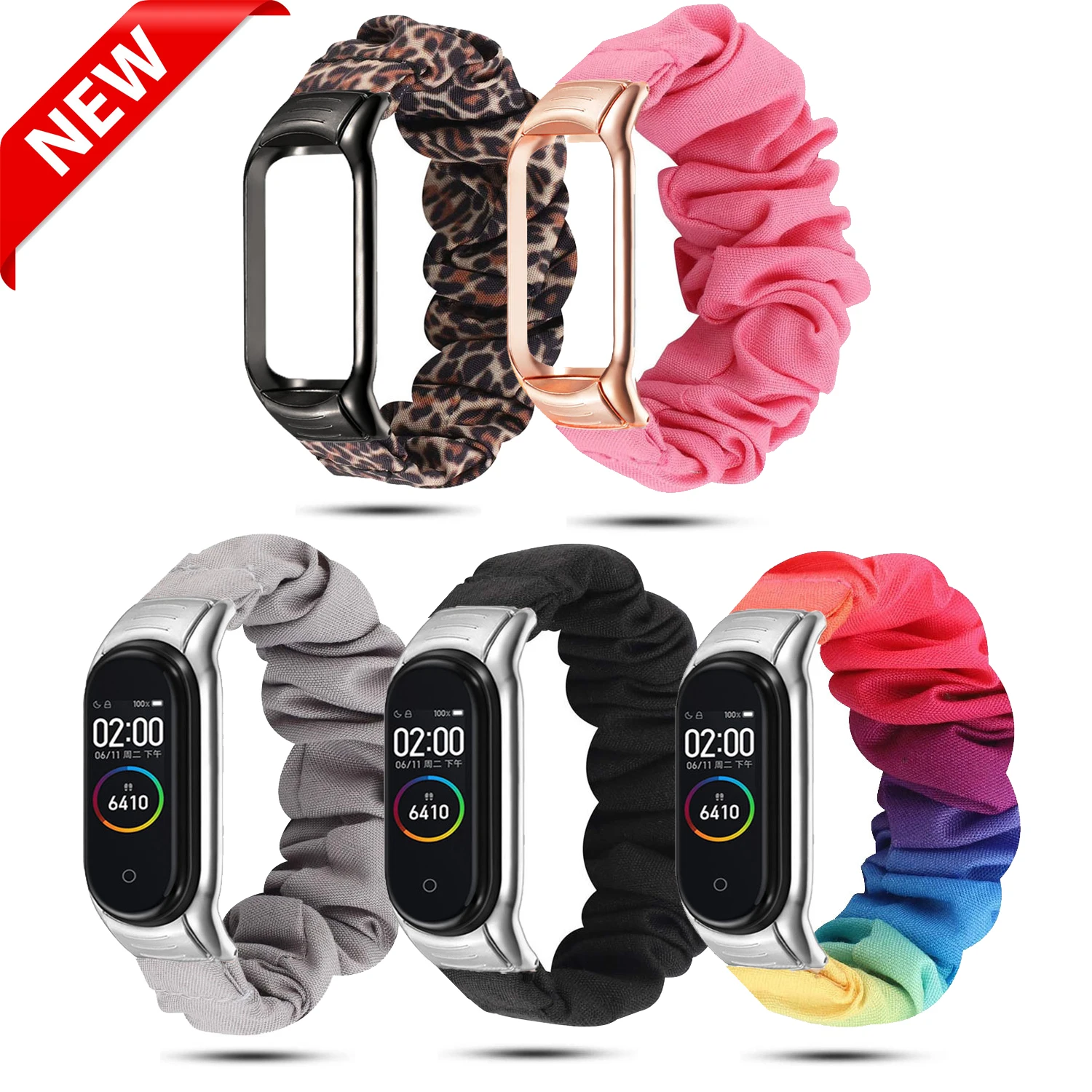 Женские часы ремешок для Xiaomi Band 5 4 3 Mi4 Mi5 Mi3 эластичные резинки браслет на запястье