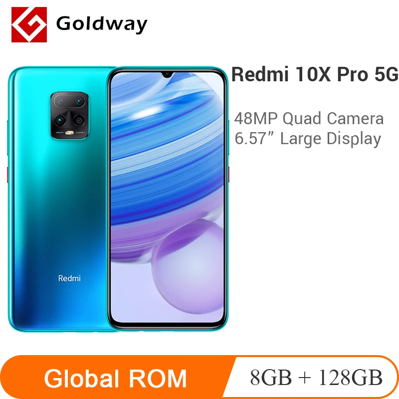 Смартфон Xiaomi Redmi 10X Pro глобальной прошивки 8 Гб 128 ГБ 5G MTK Dimensity 820 48MP Quad Camera полный
