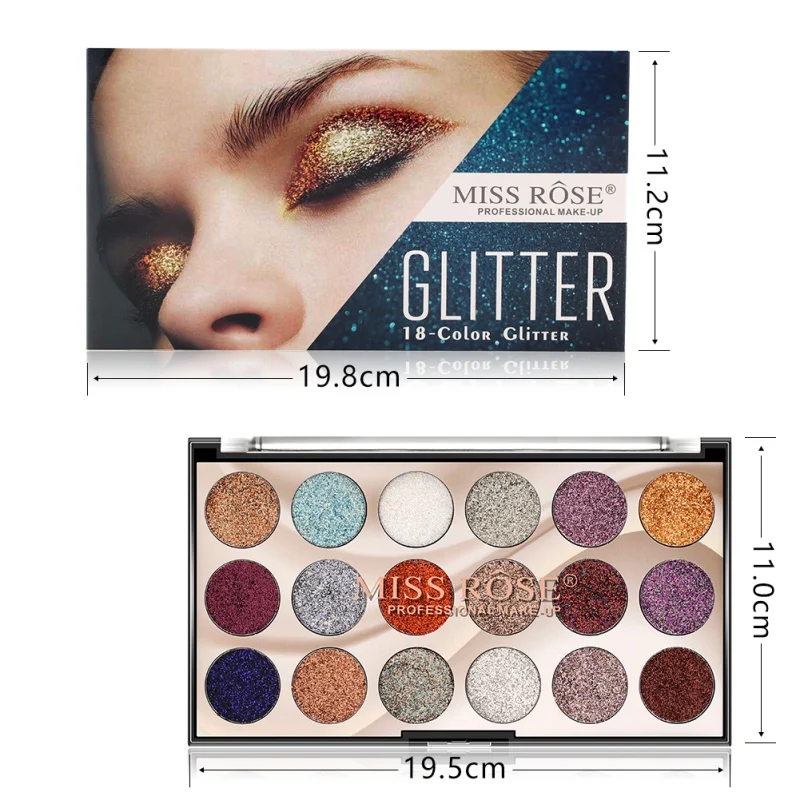 18-color Shimmer Тени для век Палитра Водонепроницаемый грязеотталкивающий стойкий Блестящий макияж палитра красоты глазурованная-u