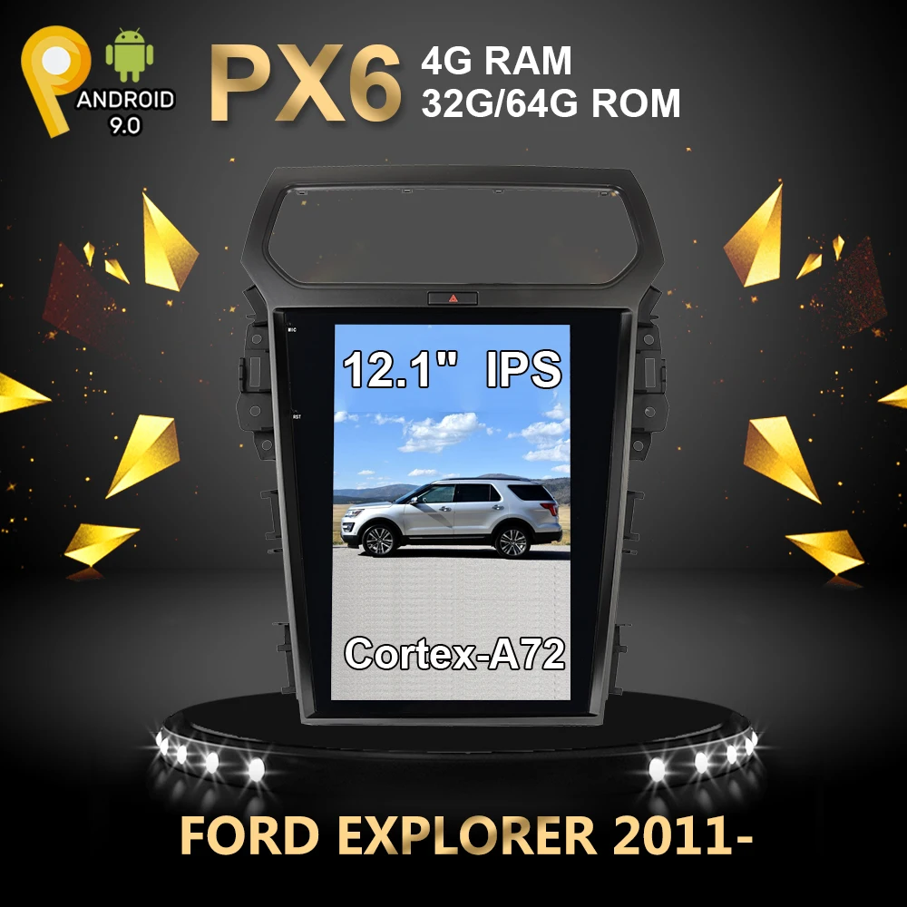 Tesla стиль Android 9,0 4+ 32G Автомобильный dvd-плеер gps навигация для Ford Explorer 2011+ головное устройство мультимедиа аудио радио магнитофон