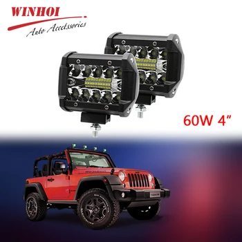 

Led Work Light 12V 4" 60W Car Work Light Bar Combo 4x4 SUV ATV Truck Boat Spot Flood Offroad Light Lamp Auto Driving Lamp