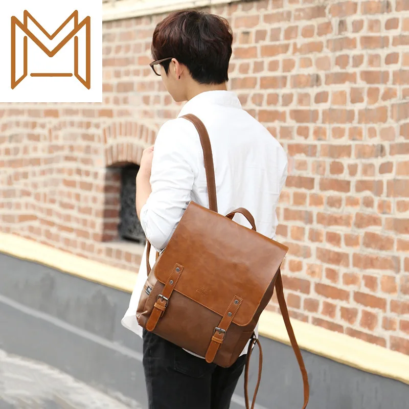 

Men Women General Purpose Crazy Horsehide Trend Both Shoulders Backpack