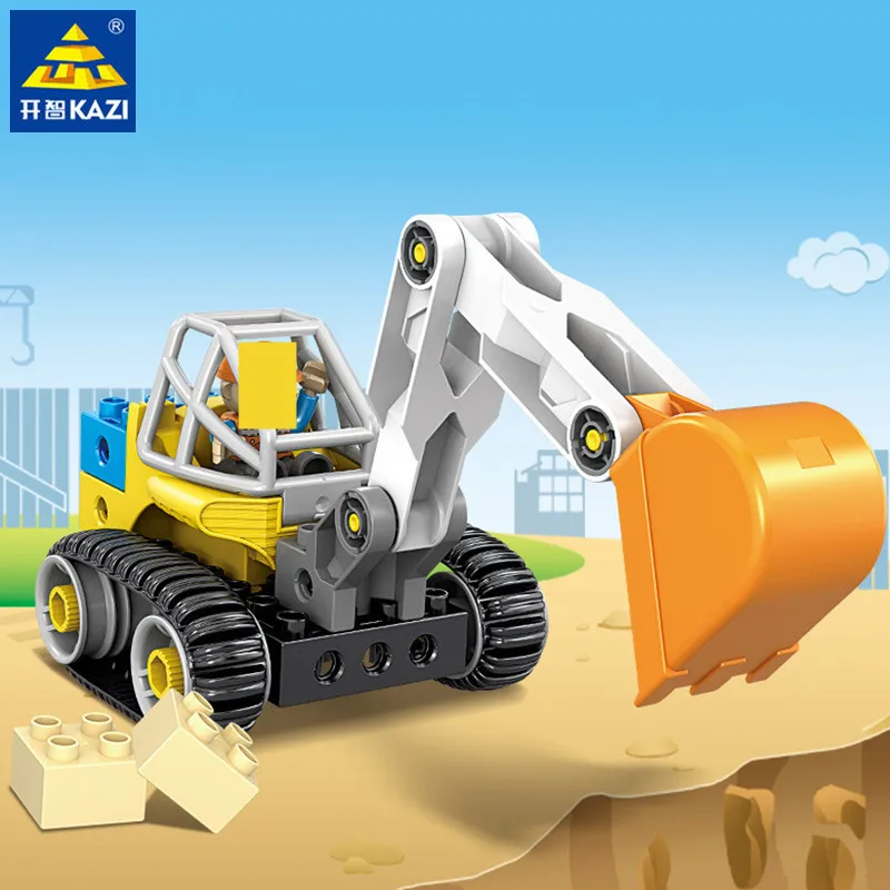 

City Engineering Excavator Large Particle Building Blocks Sets LegoINGs Duplo Technic Early Eucation Toys Bricks Christmas Gifts
