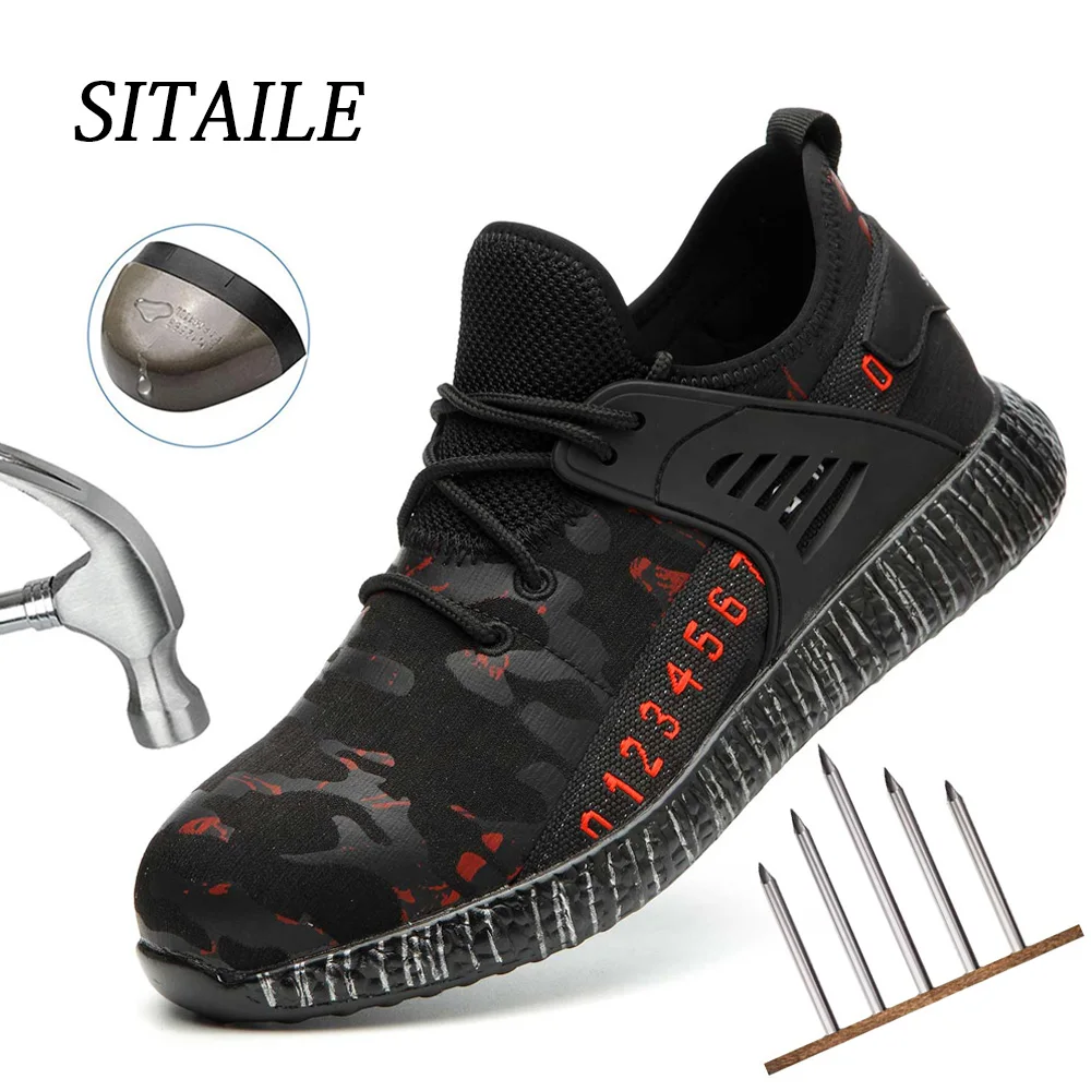 

Dihope Indestructible Ryder Shoes Men And Women Steel Toe Air Safety Boots Puncture-Proof Work Sneakers Breathable Shoes