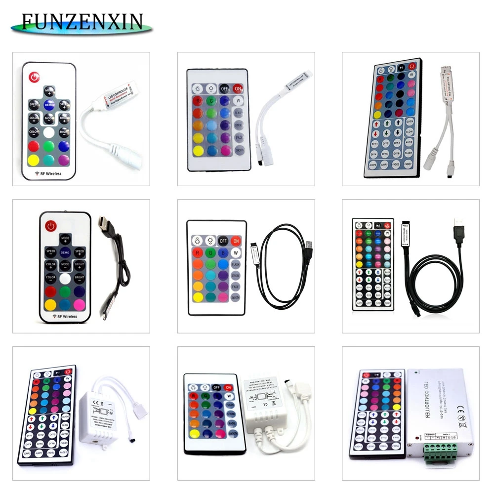 Цветная (RGB) Светодиодная лента Управление RF Беспроводной затемнением Mini 3/17/24/44