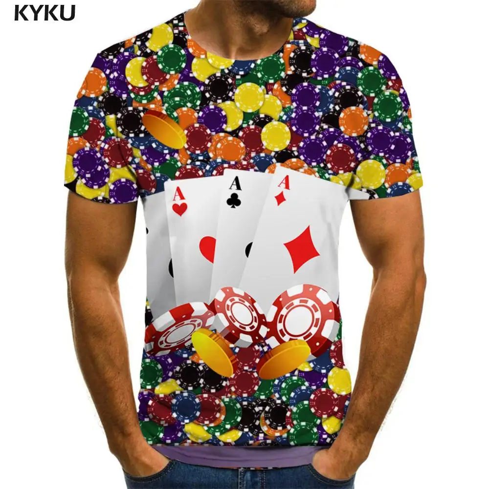 3d Tshirt Playing Cards T shirt Men Poker Tshirts Casual Gambling Funny T shirts Colorful Anime