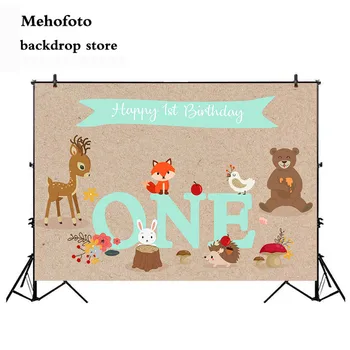 

Mehofoto Wild One 1st Birthday Party Decoration Photography Backdrop Design Animals Safari Newborn Baby Parties Decor Banner 339