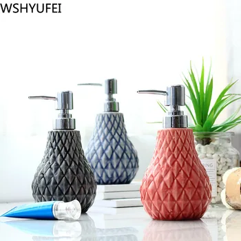 

European Ceramic Hand Hand Sanitizer Bottle High Quality Shower Gel Shampoo Soap Empty Bottle Hotel Home Bathroom Lotion Bottle