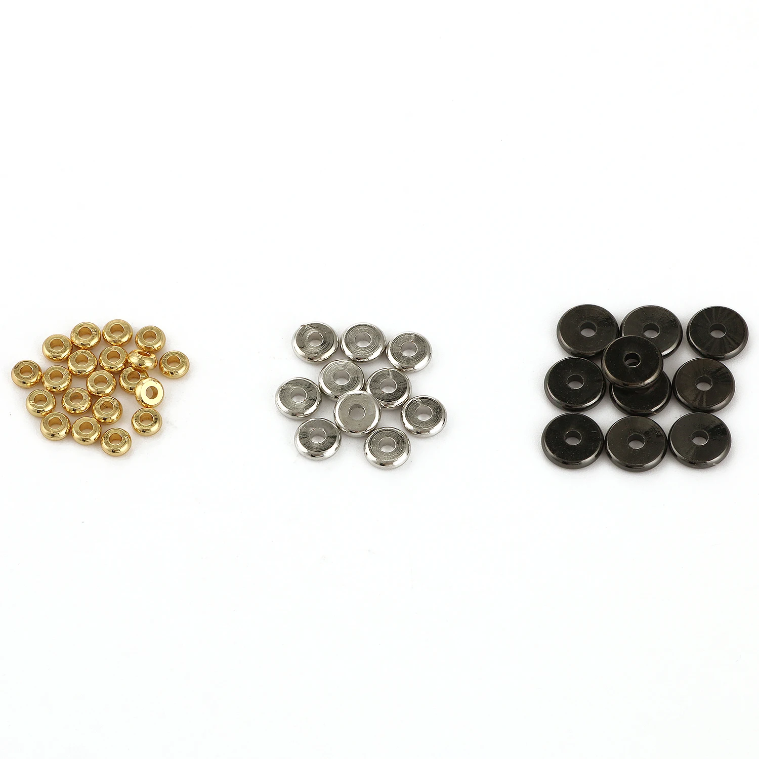 4 6 8 mm Edelstahl-Charm-Abstandsperlen, flach, rund, lose Perlen, DIY-Armband, Radperle für Schmuckherstellung, Zubehör – Detail 7