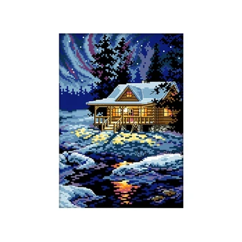

Stamped Cross Stitch Kits Cross-Stitching Accurate Pre-Printed Pattern - the Night of the Arctic 11CT 10.6inch X 15inch , Framel