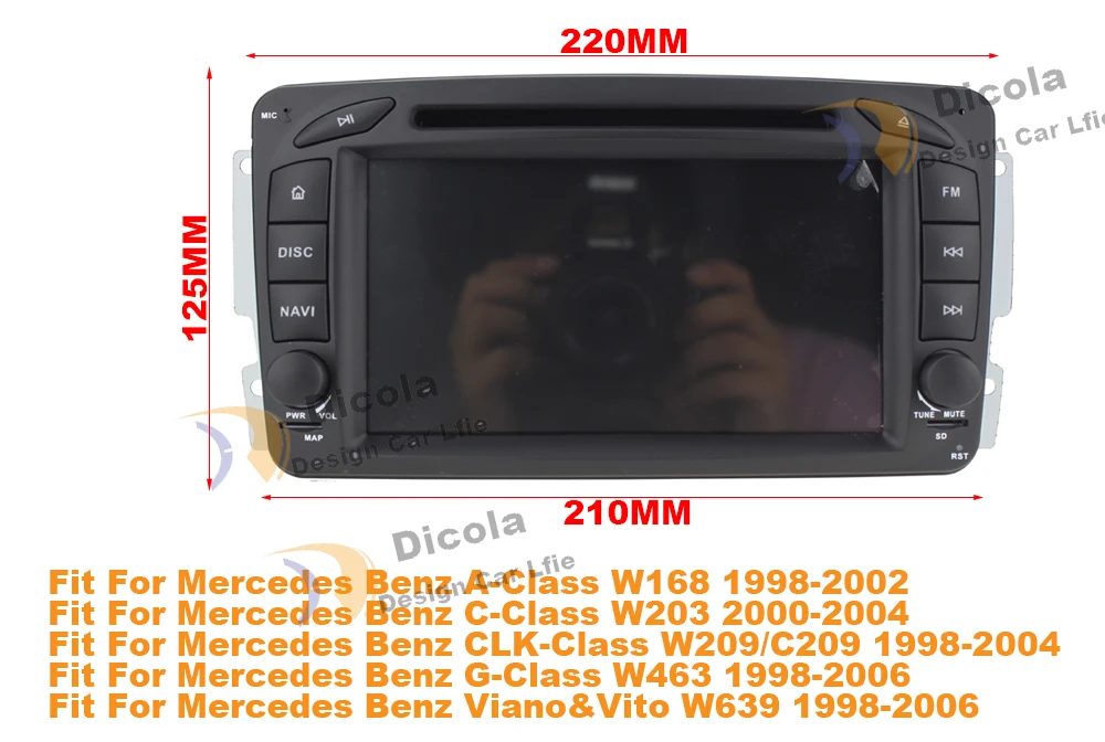 Best 7" 4G+64G Android 9.0 Car DVD Player For Mercedes Benz W209 W203 W463 Viano W639 Vito Wifi 4G GPS Bluetooth Radio Stereo audio 0