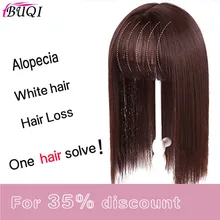 BUQI 14 дюймов Синтетические Натуральные Цветные заколки для волос в парике прямые волосы короткая челка заколки для женщин