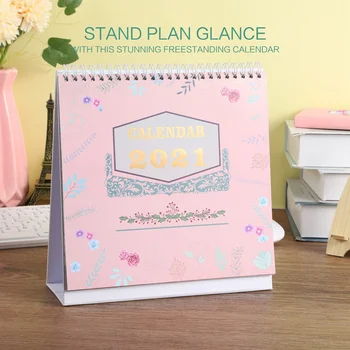 

2021 Desk Calendar English Date Organizer Daily Monthly Yearly Agenda To Do list Schedule Planner Coil Timetable