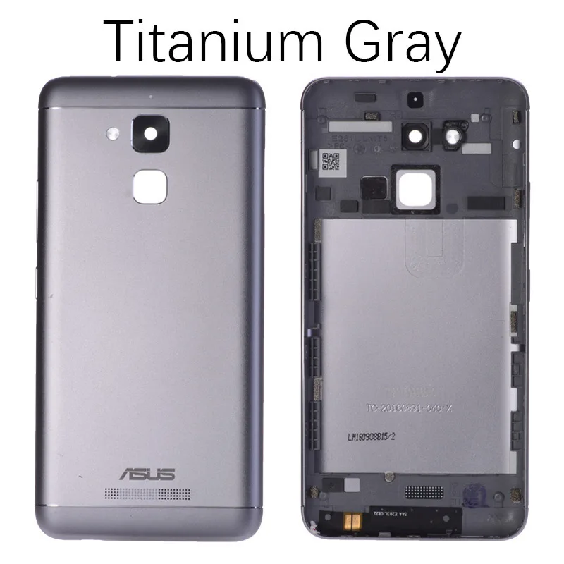 Задняя крышка корпуса для ASUS Zenfone 3 Max ZC520TL задняя крышка батарейного отсека задняя дверь чехол Замена с кнопками громкости питания объектив камеры - Цвет: Gray