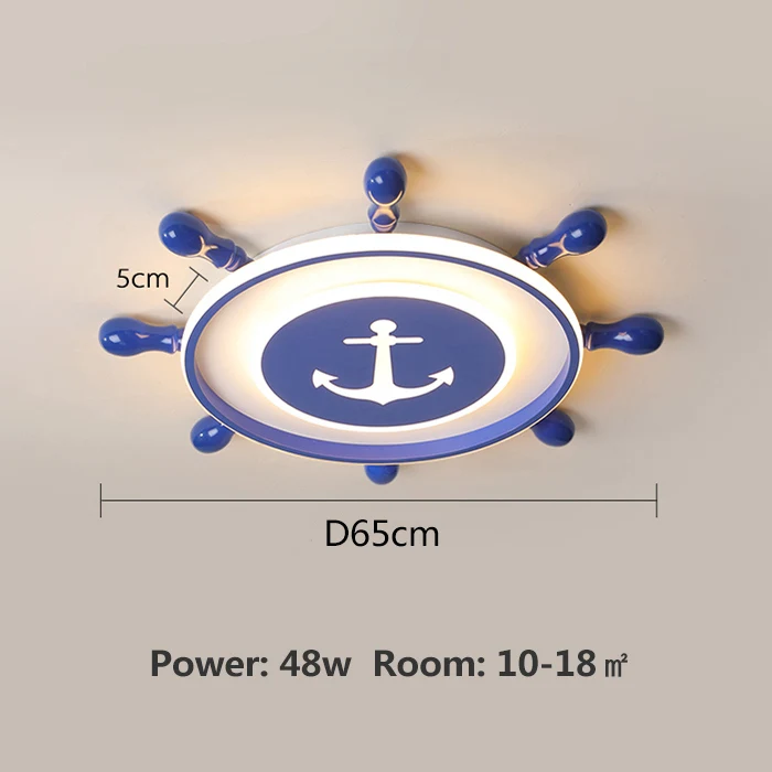 Креативные люстры с пиратским кораблем, потолочные люстры для детской комнаты, для маленьких мальчиков, спальни, современная люстра домашнее украшение, светодиодная люстра - Цвет абажура: Dia 65CM