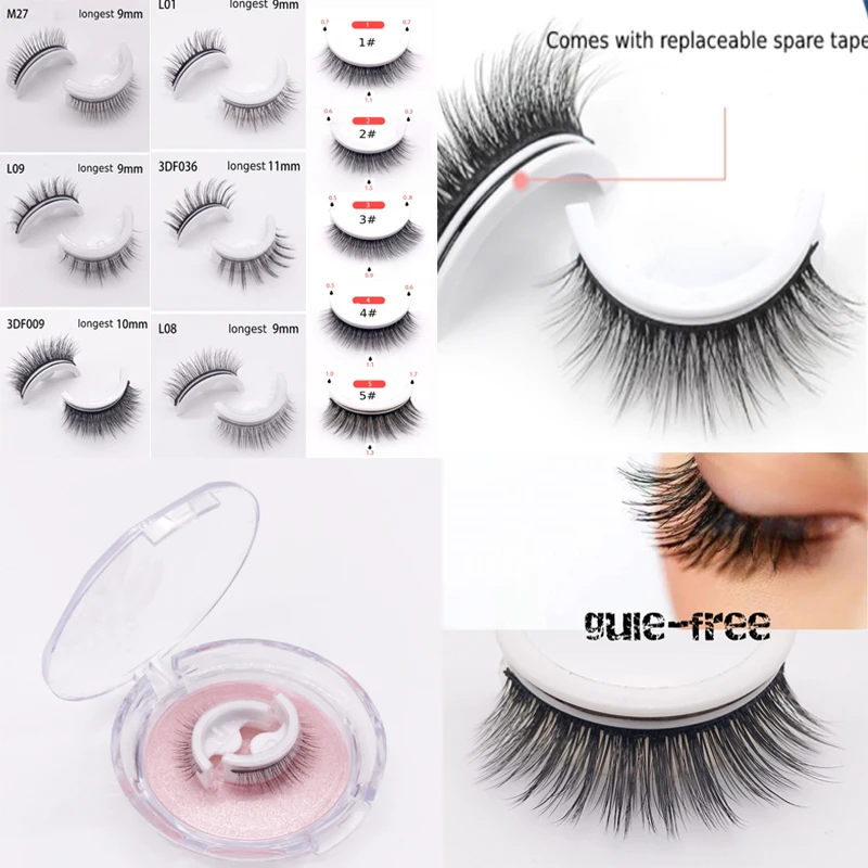 Reusable Selfadhesive Eyelashes Natural Multiple Reversible Gluefree